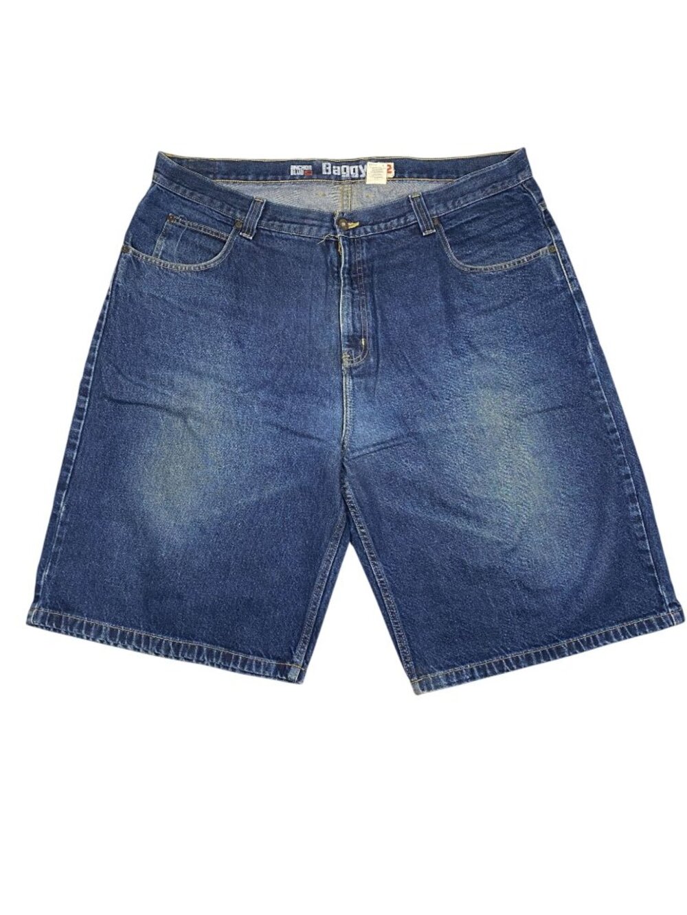 Anchor Blue Mens Baggy Denim Shorts Size 42 Made In Mexico Vintage 90s